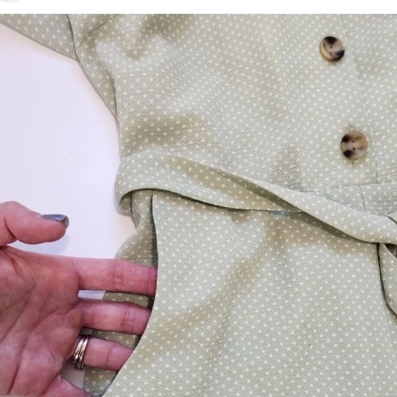 Monteau mint green polka dot jumpsuit romper💚 size L - Picture 7 of 7